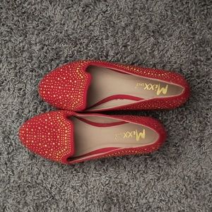 Mixx shuz - women's flats red with gold dots